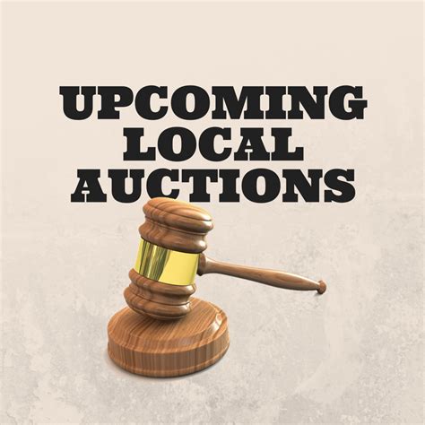 Auctions local - Local Auctions Network. Looking for local auctions near you? Sign up for a buyer account to set up keyword notifications for auctions taking place near you. Are you an Auctioneer or Auction Company? Advertise up to 10 FREE auctions by signing up for a plan today. Auctioneer Spotlight. Submit ...